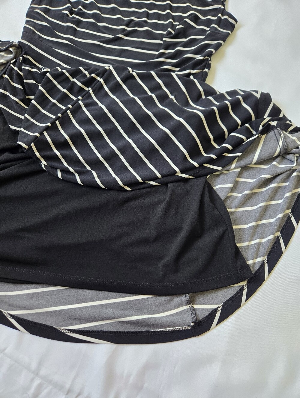 Lauren Ralph Lauren Dress Womens 12 Black White Striped Fit Flare Classic - Picture 5 of 10